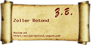 Zoller Botond névjegykártya